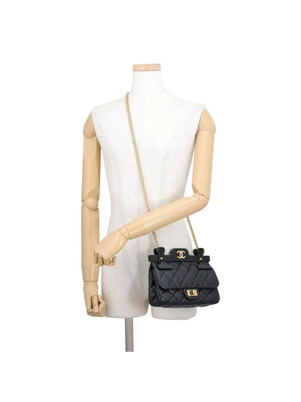 Chanel Chain Shoulder Bag Quilted CC Logo 2.55 Reissue Lambskin Black Limited